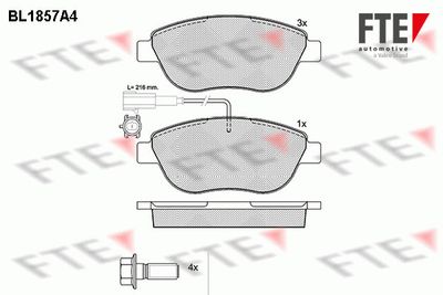 Kit de plaquettes de frein, frein à disque