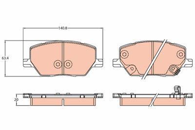 Kit de plaquettes de frein, frein à disque
