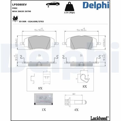 Kit de plaquettes de frein, frein à disque