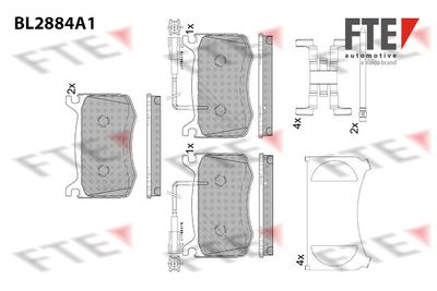 Kit de plaquettes de frein, frein à disque