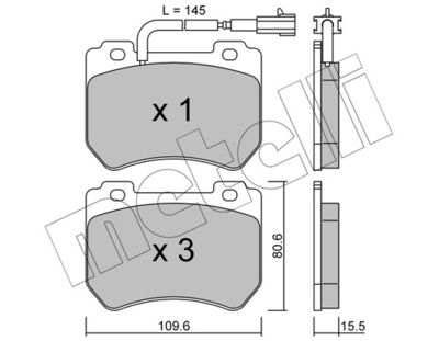 Kit de plaquettes de frein, frein à disque