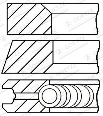 Jeu de segments de pistons
