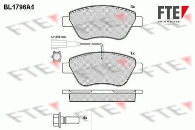 Kit de plaquettes de frein, frein à disque