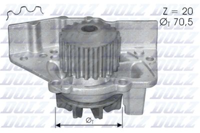 Pompe à eau, refroidissement du moteur