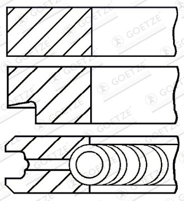 Jeu de segments de pistons