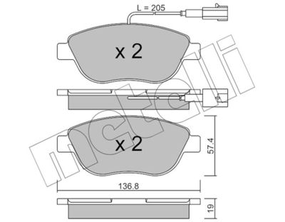 Kit de plaquettes de frein, frein à disque