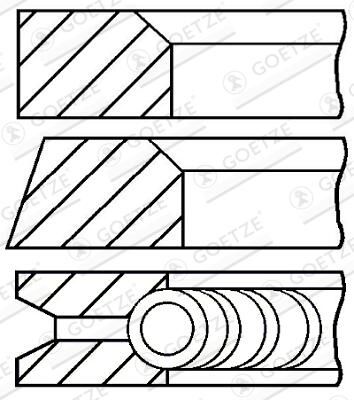 Jeu de segments de pistons