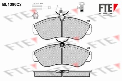 Kit de plaquettes de frein, frein à disque