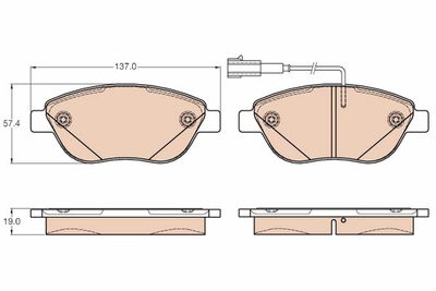 Kit de plaquettes de frein, frein à disque