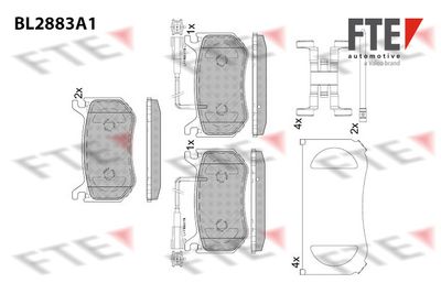 Kit de plaquettes de frein, frein à disque