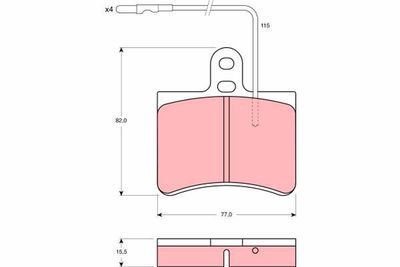 Kit de plaquettes de frein, frein à disque