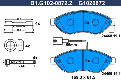 Kit de plaquettes de frein, frein à disque