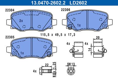 Kit de plaquettes de frein, frein à disque