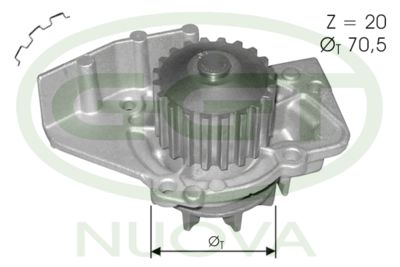 Pompe à eau, refroidissement du moteur