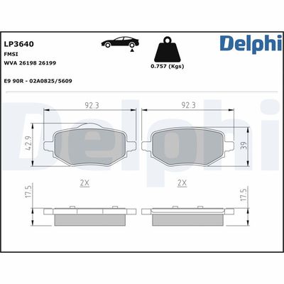 Kit de plaquettes de frein, frein à disque