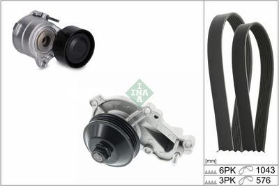 Pompe à eau+Jeu de courroie trapézoïdale à nervure