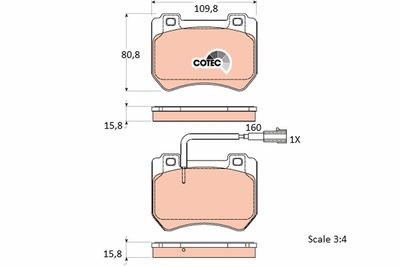 Kit de plaquettes de frein, frein à disque