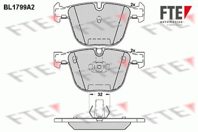 Kit de plaquettes de frein, frein à disque