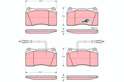Kit de plaquettes de frein, frein à disque