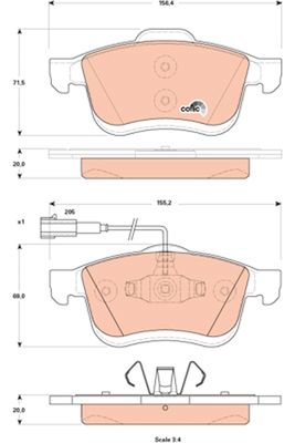 Kit de plaquettes de frein, frein à disque