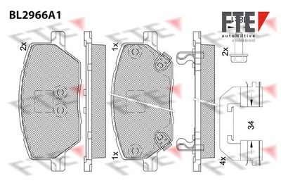 Kit de plaquettes de frein, frein à disque